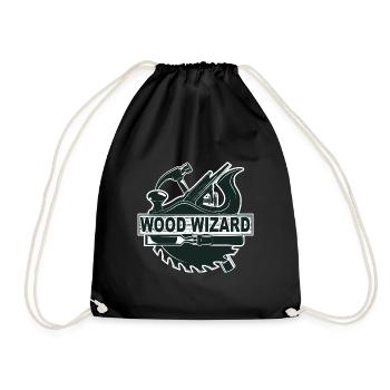 Woodworking Wood Wizard - Drawstring Bag - black - Front