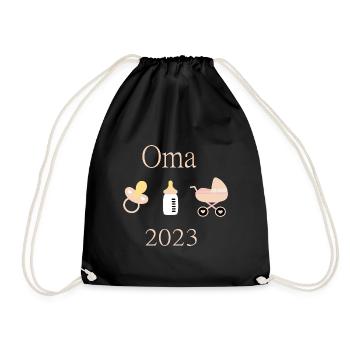 Oma 2023 Geburt Mädchen Vorlage personalisierbar - Turnbeutel - Schwarz - Vorne