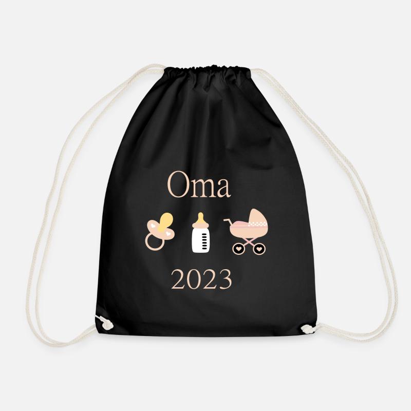 Oma 2023 Geburt Mädchen Vorlage personalisierbar - Turnbeutel - Schwarz