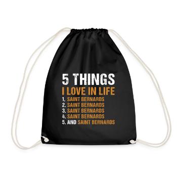 5 choses que j’aime dans la vie Saint-Bernard - Sac de sport léger - noir - Devant