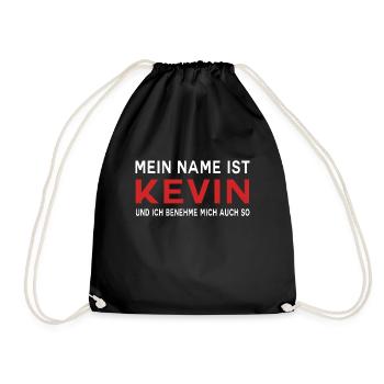 Kevin - für richtige kevins - Turnbeutel - Schwarz - Vorne