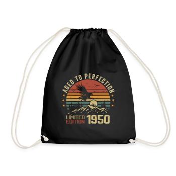 Vintage 1950er Limitierte Auflage 1950er Jahre Retro 1950er Jahre - Turnbeutel - Schwarz - Vorne
