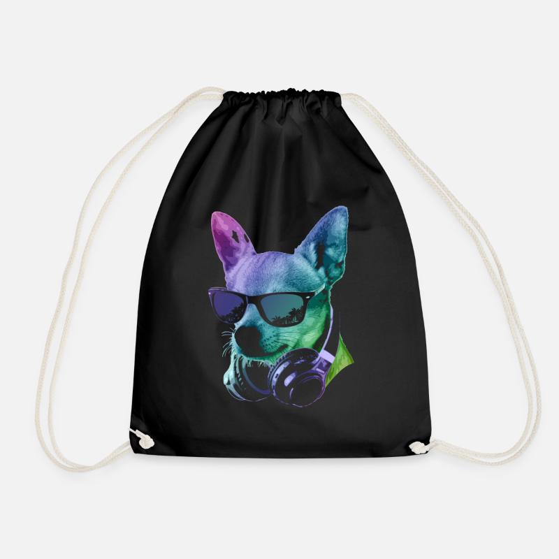 DJ Chihuahua - Turnbeutel - Schwarz