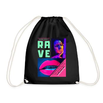 Conception graphique de photo au néon "Rave After Party" - Sac de sport léger - noir - Devant