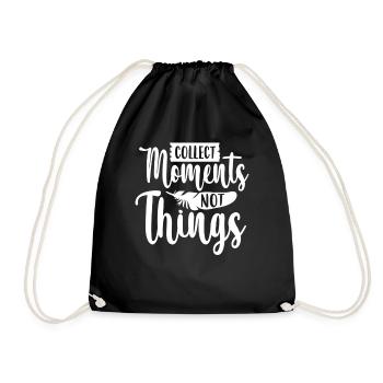 Collect Moments Not Things Mountain Hiking - Drawstring Bag - black - Front