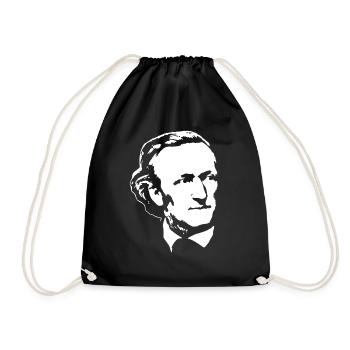 Richard Wagner weiß auf schwarz - Sac de sport léger - noir - Devant