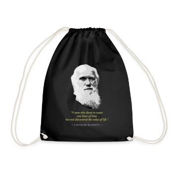Charles Darwin Quote - Drawstring Bag - black - Front
