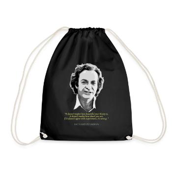 Richard Feynman Quote - Drawstring Bag - black - Front
