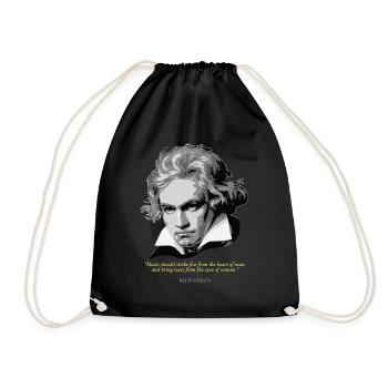 Beethoven Quote - Drawstring Bag - black - Front