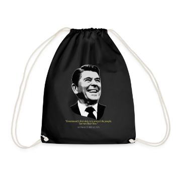 Ronald Reagan Quote - Drawstring Bag - black - Front