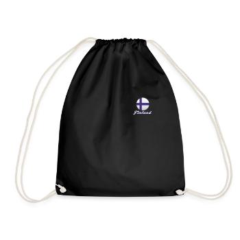 Finlande Drapeau arrondi Taille de poche - Sac de sport léger - noir - Devant
