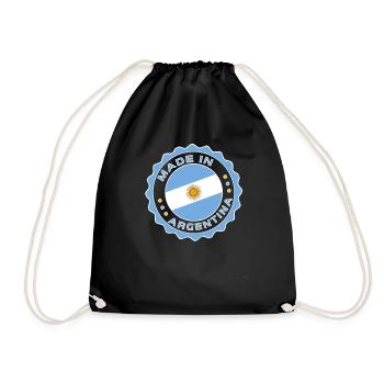 Made in ARGENTINA Modernes Siegel ARGENTINIEN Flagge - Turnbeutel - Schwarz - Vorne