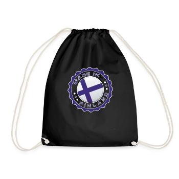Made in FINLAND Modern Seal FINLAND Flag print - Drawstring Bag - black - Front