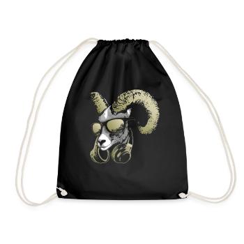 DJ Goat Bling Bling Music Animal con auriculares - Sac de sport léger - noir - Devant
