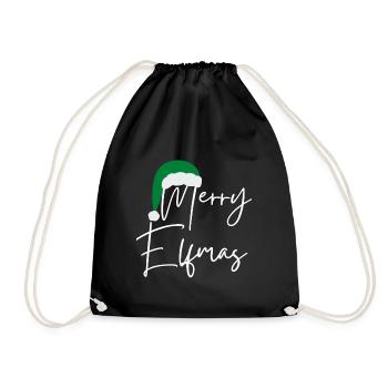 Merry Elfmas - Turnbeutel - Schwarz - Vorne