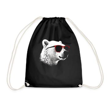Polar Bear Cool Sunglasses - Drawstring Bag - black - Front