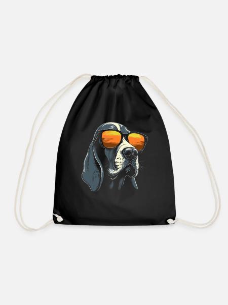 Basset Hound Sonnenbrille - Turnbeutel - Schwarz