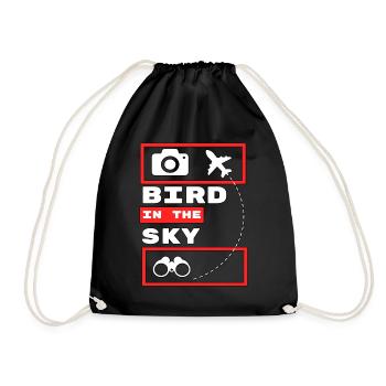 Luftfahrt und Flugzeugdesign Vogel am Himmel - Turnbeutel - Schwarz - Vorne