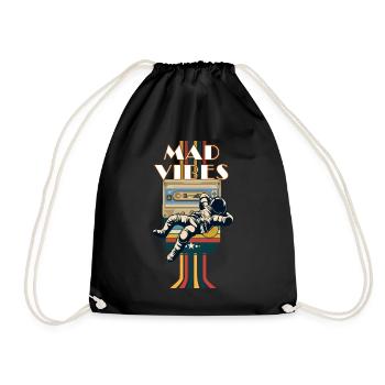 Coole Retro-Vibes Astronaut - Turnbeutel - Schwarz - Vorne