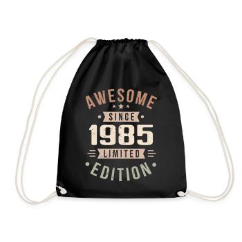 Original 1985 Vintage Vintage Birthday 1985 - Drawstring Bag - black - Front