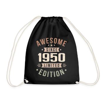 Original des années 1950 Vintage Vintage anniversaire des années 1950 - Sac de sport léger - noir - Devant