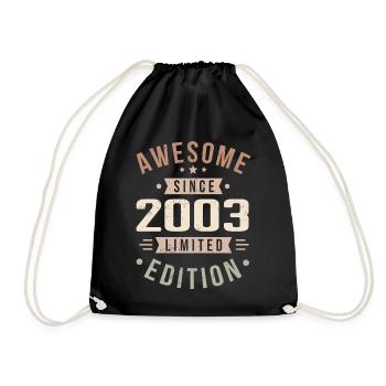 Original 2003 Jahrgang Vintage Geburtstag 2003 - Turnbeutel - Schwarz - Vorne
