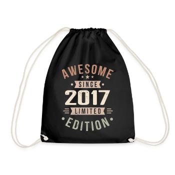 Original 2017 Vintage Vintage Birthday 2017 - Drawstring Bag - black - Front