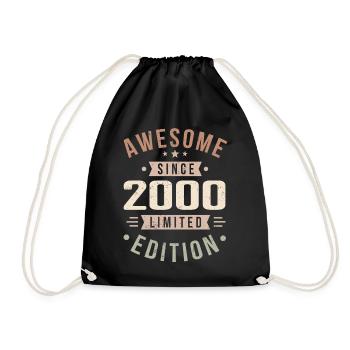 Original 2000 Vintage Vintage Birthday 2000 - Drawstring Bag - black - Front