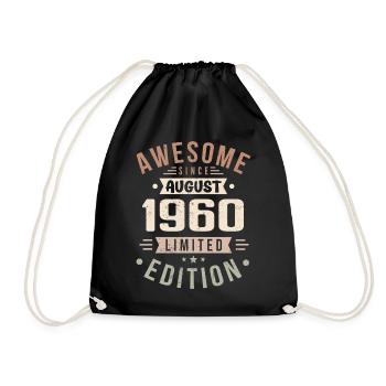 Août 1960 Anniversaire en Août 1960 Millésime 1960 - Sac de sport léger - noir - Devant