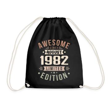Août 1982 Anniversaire en Août 1982 Millésime 1982 - Sac de sport léger - noir - Devant
