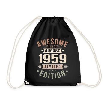 Août 1959 Anniversaire en Août 1959 Millésime 1959 - Sac de sport léger - noir - Devant