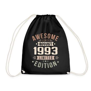 Août 1993 Anniversaire en août 1993 Millésime 1993 - Sac de sport léger - noir - Devant