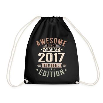 Août 2017 Anniversaire en août 2017 Millésime 2017 - Sac de sport léger - noir - Devant