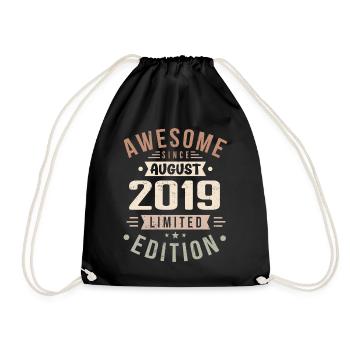 Août 2019 Anniversaire en août 2019 Millésime 2019 - Sac de sport léger - noir - Devant