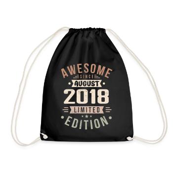 Août 2018 Anniversaire en août 2018 Millésime 2018 - Sac de sport léger - noir - Devant