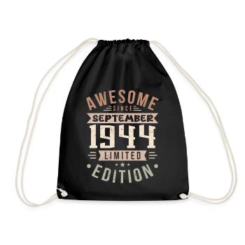 1944 Septembre Anniversaire Né en septembre 1944 - Sac de sport léger - noir - Devant