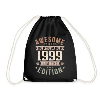 1999 Septembre Anniversaire Né en septembre 1999 - Sac de sport léger - noir - Devant