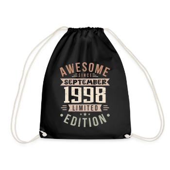 1998 Septembre Anniversaire Né en septembre 1998 - Sac de sport léger - noir - Devant