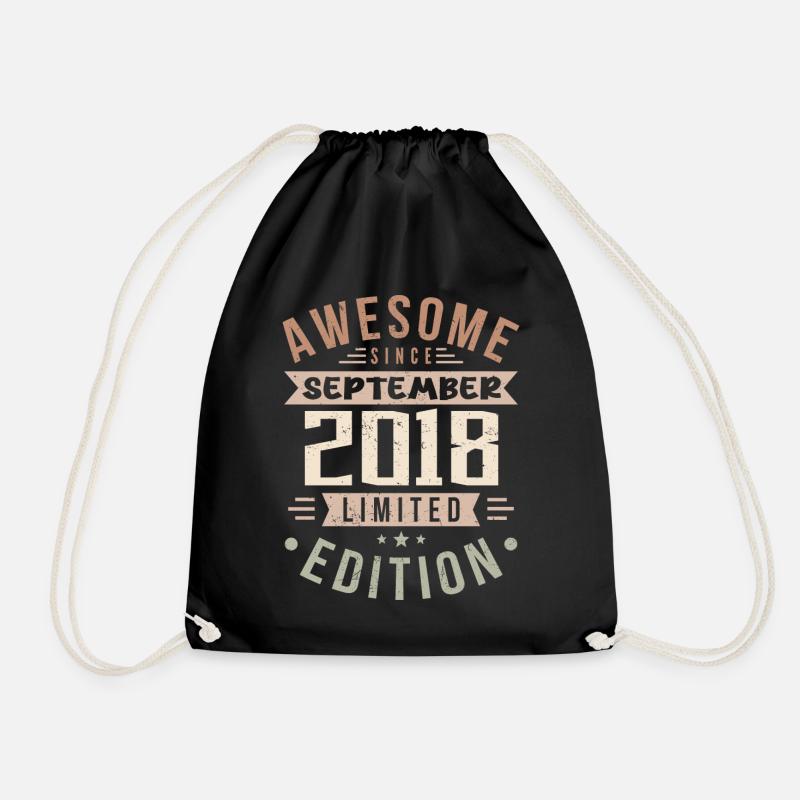 2018 September Geburtstag Geboren September 2018 - Turnbeutel - Schwarz
