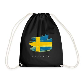 Suède Drapeau suédois Aquarelles - Sac de sport léger - noir - Devant