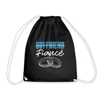 boyfriend, partner, fiancé, gift, engagement - Drawstring Bag - black - Front