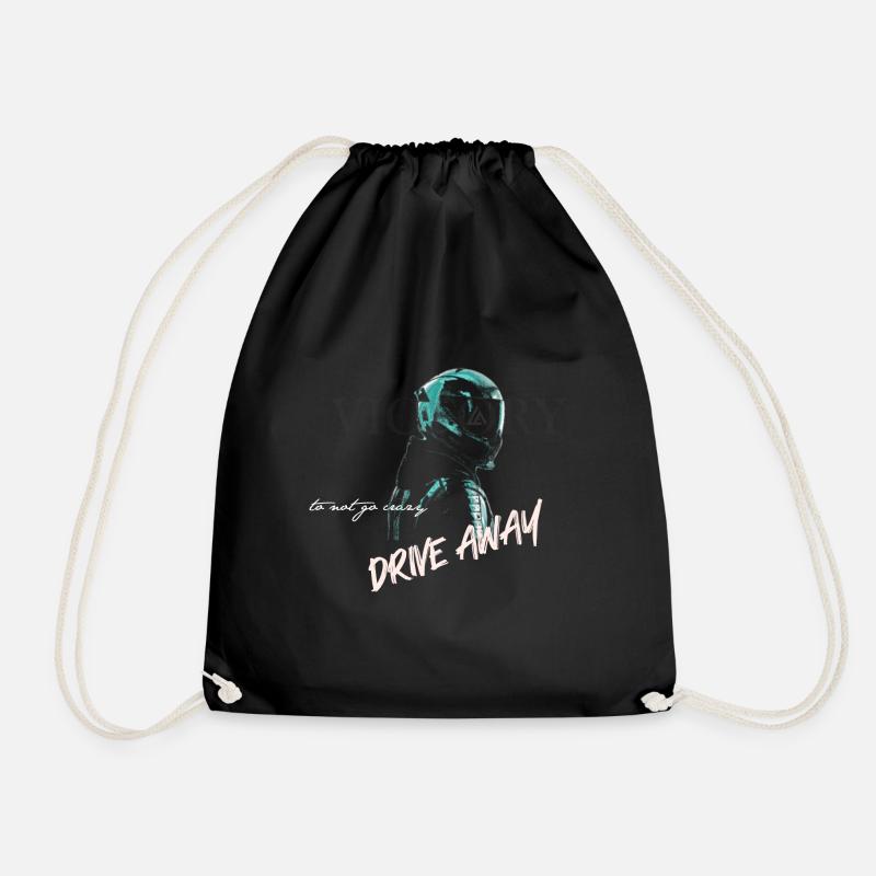 Motorrad drive away design - Turnbeutel - Schwarz