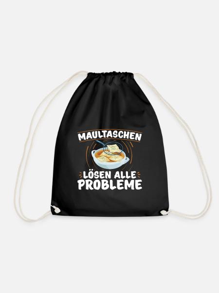 Maultaschen Sprüche | Schwaben Ländle Geschenkidee - Turnbeutel - Schwarz