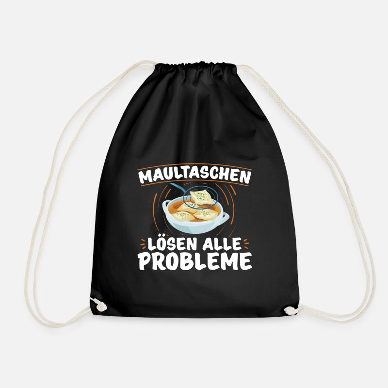 Maultaschen Sprüche | Schwaben Ländle Geschenkidee - Turnbeutel - Schwarz