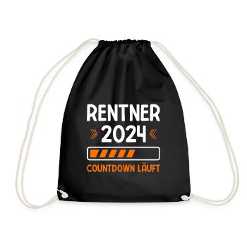 Rentner 2024 Countdown Läuft Rente 2024 - Turnbeutel - Schwarz - Vorne