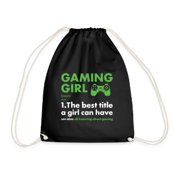 Gamer Girl Definition Gaming - Turnbeutel - Schwarz - Vorne