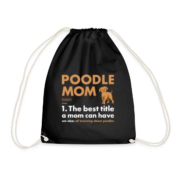 Poodle Mom Definition - Drawstring Bag - black - Front