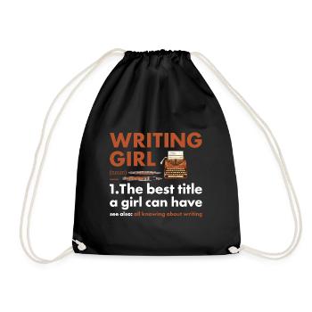 Writer Girl Definition Writing - Drawstring Bag - black - Front