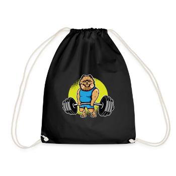 Pomeranian Weightlifting I Funny Deadlift Fitness - Turnbeutel - Schwarz - Vorne