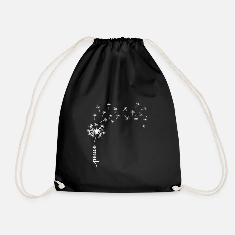 Peace Dandelion Design - Turnbeutel - Schwarz